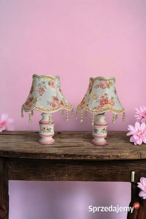 dwie porcelanowe włoskie lampki nocne vintage mazowieckie Warszawa