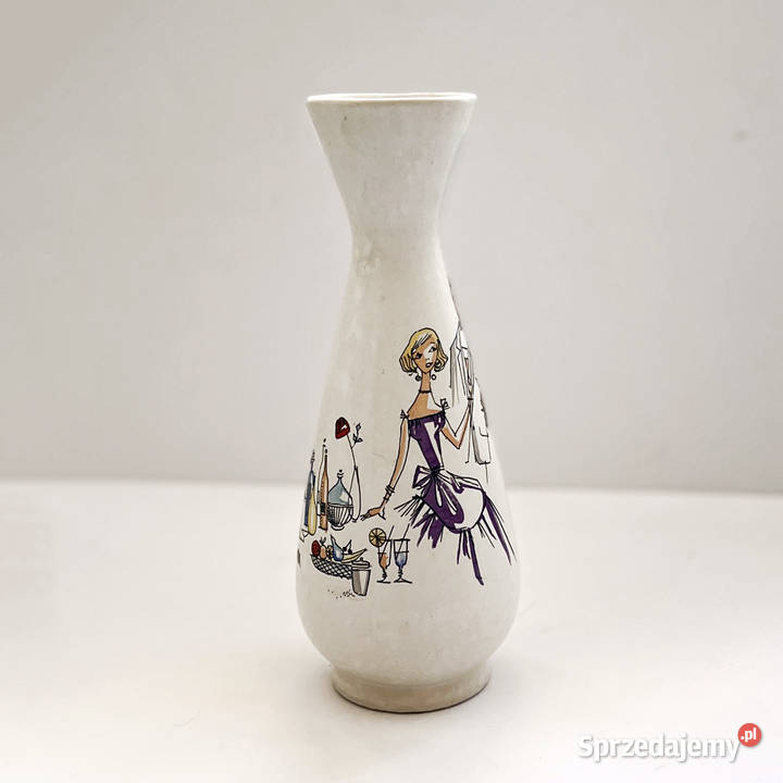 Ciekawy wazon ceramiczny Bay Keramik Niemcy lata wielokolorowy Warszawa