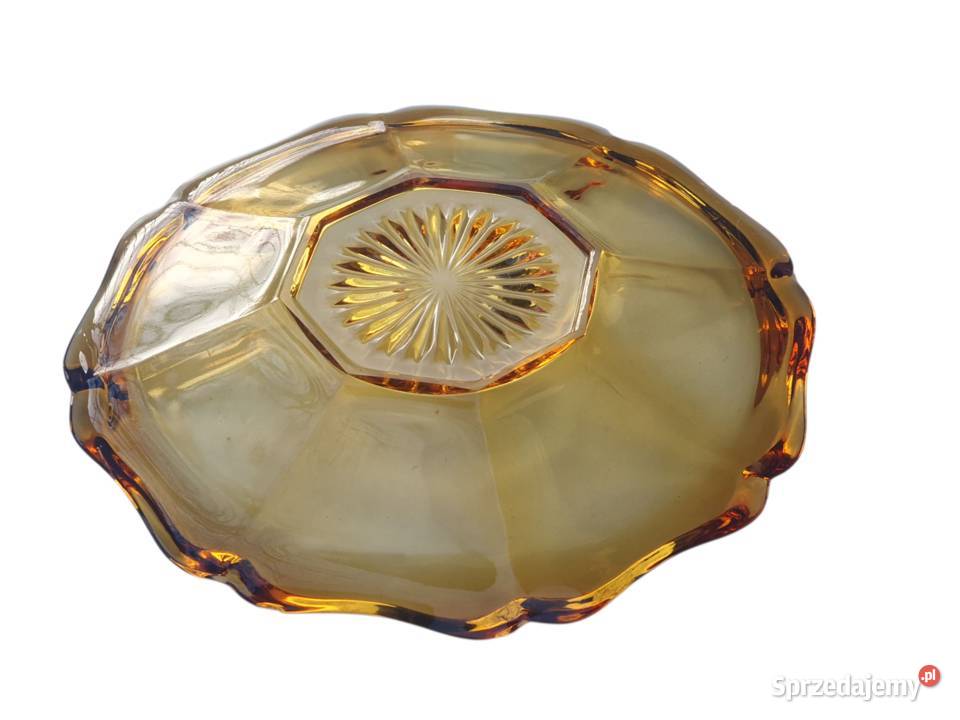 Stara szklana patera talerz misa ozdobna w