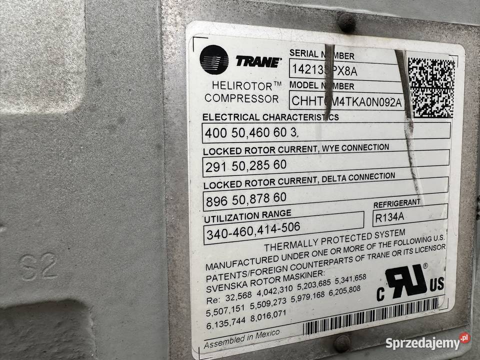 Sprężarka śrubowa Trane CHHT0M4TKA0N092A 2899 kW