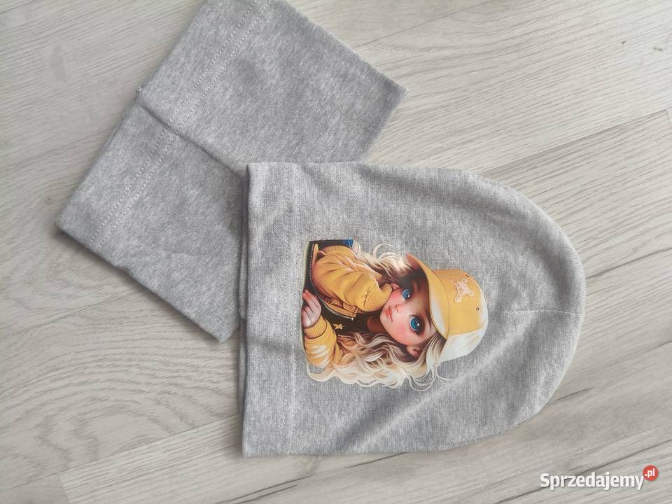 Czapka Wiosenna dziewczynki szalik komin śląskie Zawiercie sprzedam