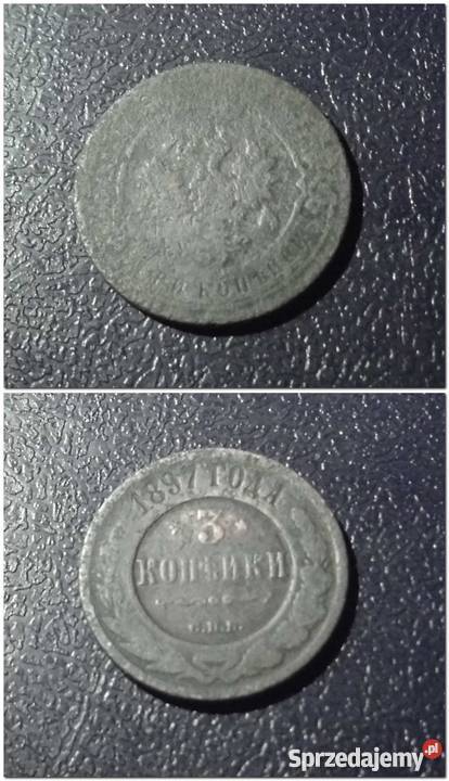 ROSJA 3 kopiejki 1897 patyna Kraków sprzedam