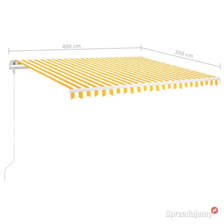 Ręcznie zwijana markiza z LED 4x35 m żółtobiała Warszawa