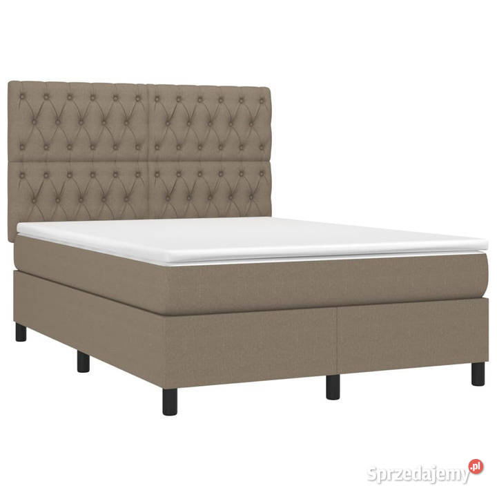 Łóżko kontynentalne z materacem taupe tkanina 193cm Warszawa