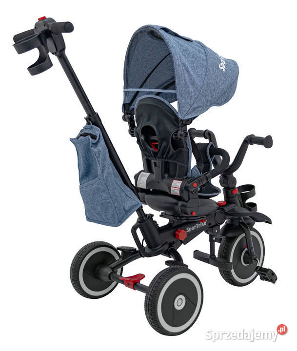 Rowerek Trzykołowy RIDER niebieski koła EVA z Warszawa