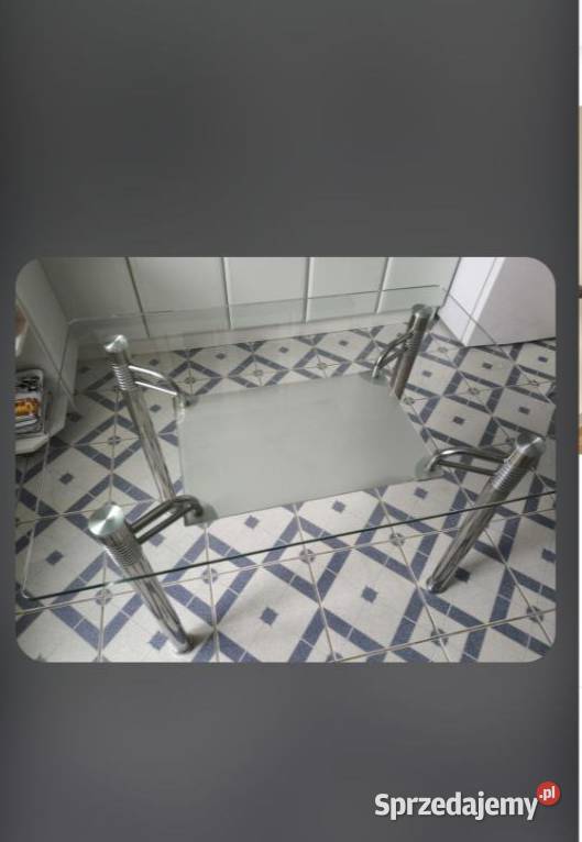 Stół szklany z półką szkło hartowane kujawsko-pomorskie Bydgoszcz