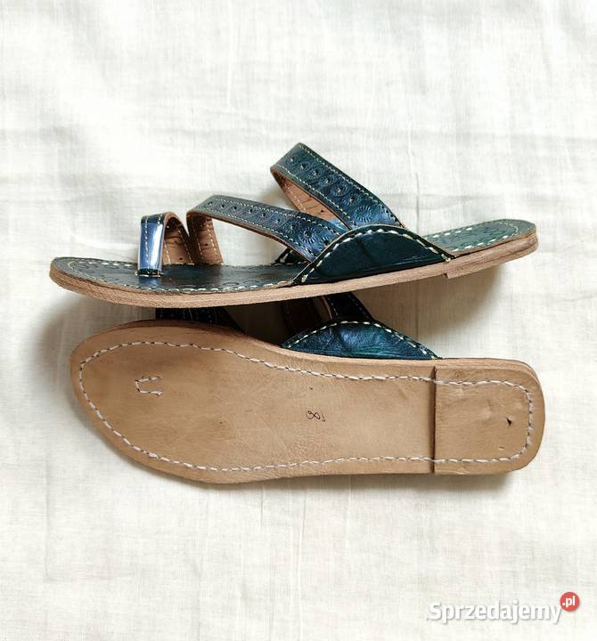 KOHGR2 Skórzane japonki kohalpuri 40 zielone skóra Szczecin