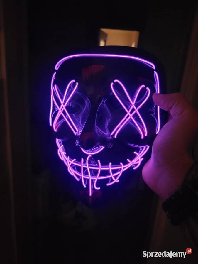 Dwie maski led neonowe hallowen Mrągowo