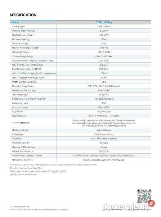 DYNESS STACK100 PRO 3072 kWh HV z BMS magazyn sprzedam