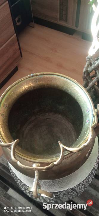 Doniczka mosiężna duża okazja tanio