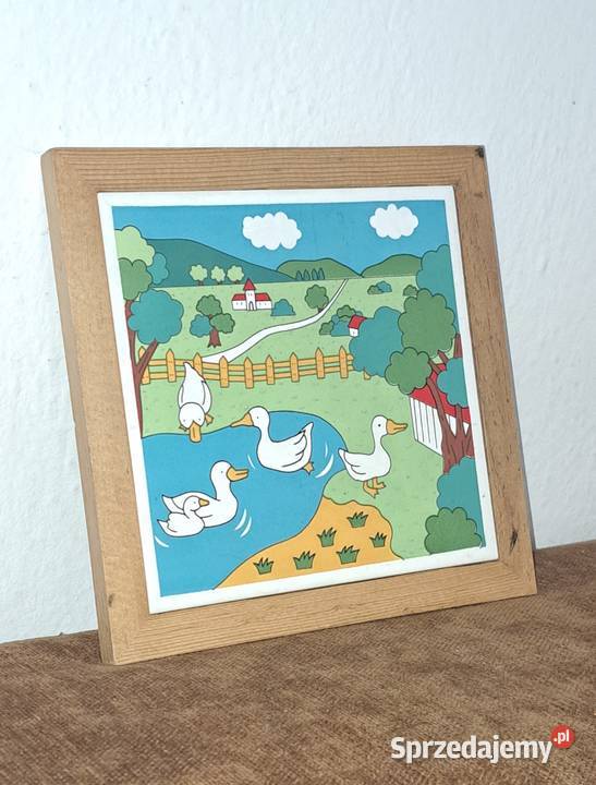 ceramiczna płytka oprawiona w drewnianą ramkę mazowieckie Warszawa