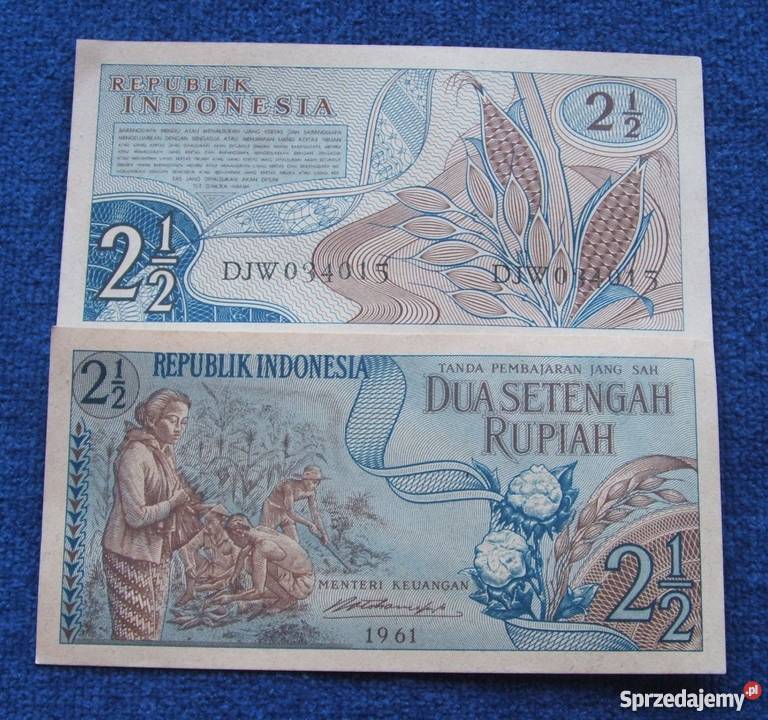 INDONEZJA 2 12 RUPIA 1961 Kolekcjonerski Banknot Katowice