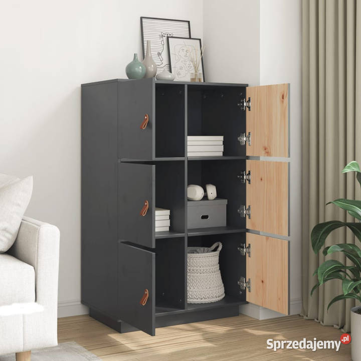 Szafka szara 67x40x1085 lite drewno sosnowe Warszawa