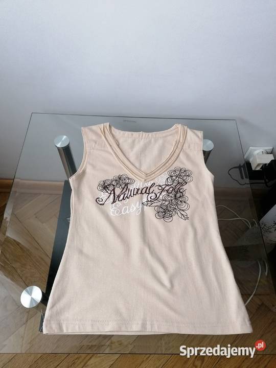 DAMSKI BEŻOWY TOP Z HAFTEM R UNIWERSALNY łódzkie Łódź