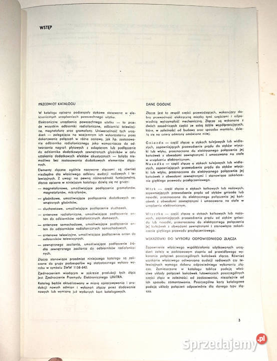 KATALOG UNITRA ELTRA ZŁĄCZA 1973 WM 590 WM545