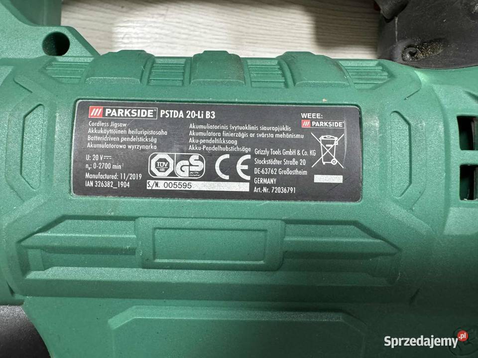 Wyrzynarka Parkside PSTD 20 Li B3 body Elbląg
