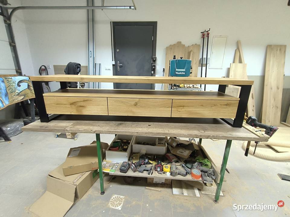 Szafka RTV stolik kawowy z półką Lity dąb loft sprzedam