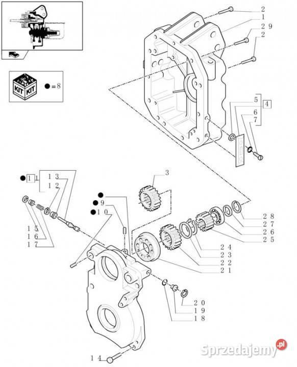 Holland T6010 T6070 Koło zębate z22 87373866 Jastrzębniki