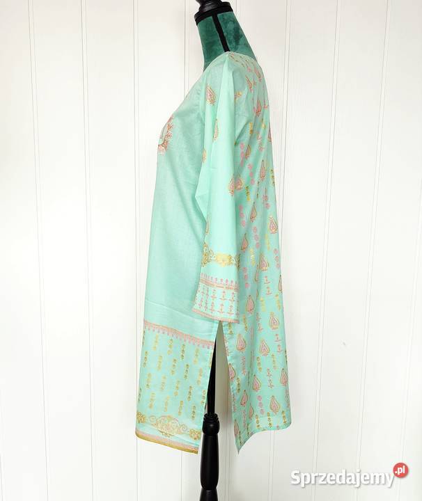 Nowa indyjska tunika kameez M 38 miętowa wzór Szczecin