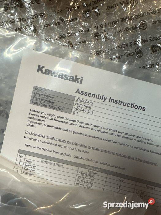 Podwyższana kanapa Kawasaki Z900 ErgoFit Nowa Poznań sprzedam