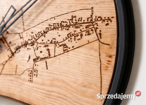 Zegar loftowy z mapą miejscowości 52 Smardzewo