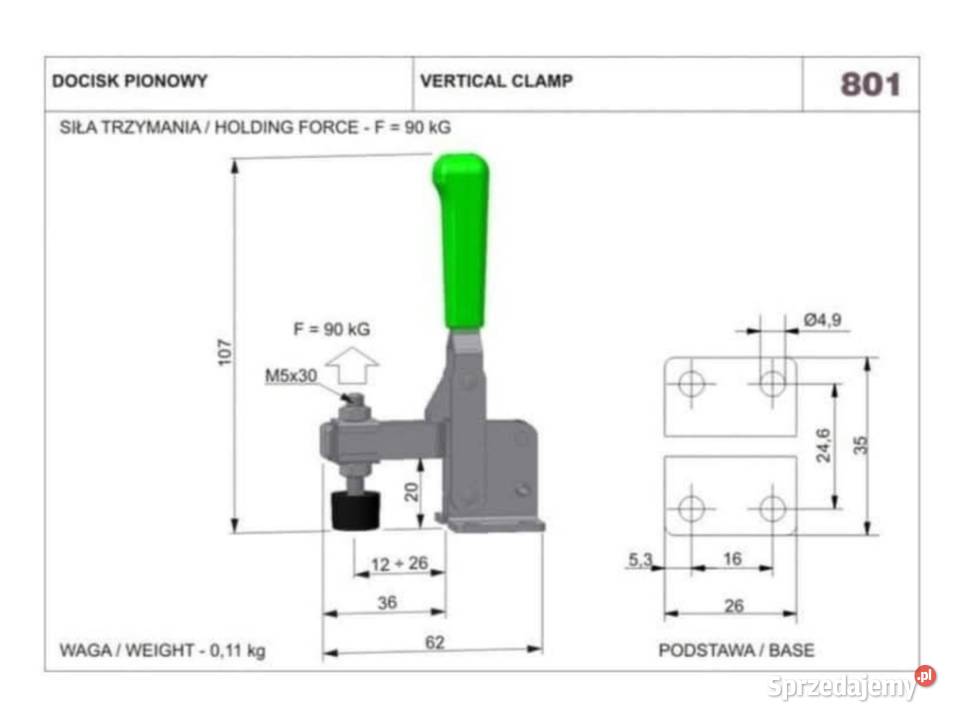 Docisk spawalniczy szybko mocujący Przygody sprzedam