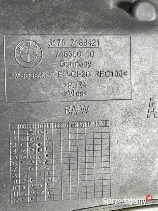 BMW F01 F10 F11 OSŁONA ŚCIANY GRODZIOWEJ