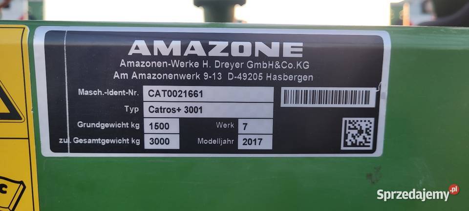 Brona talerzowa Amazone Catros 3001 3m Agregat Agregaty wielkopolskie Słupca