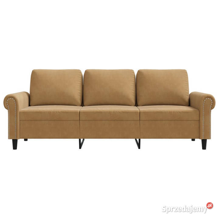 Sofa 3osobowa brązowa 180 tapicerowana aksamitem sprzedam