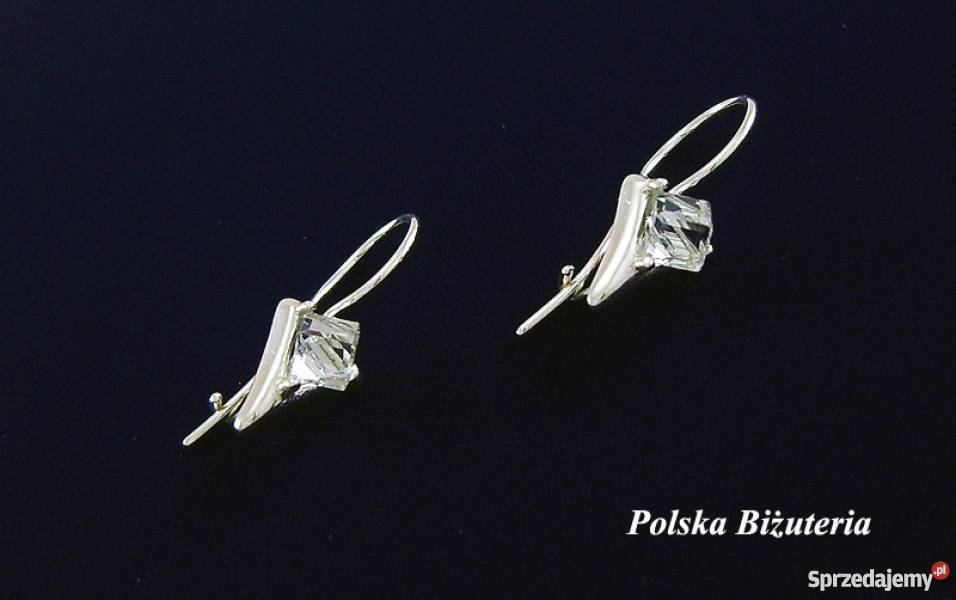 Mega Śliczny Srebrny Komplet Swarovski podlaskie Białystok