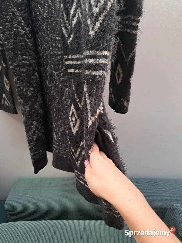 Miękki kardigan Sublevel w etniczne wzory S pomorskie Trąbki Wielkie