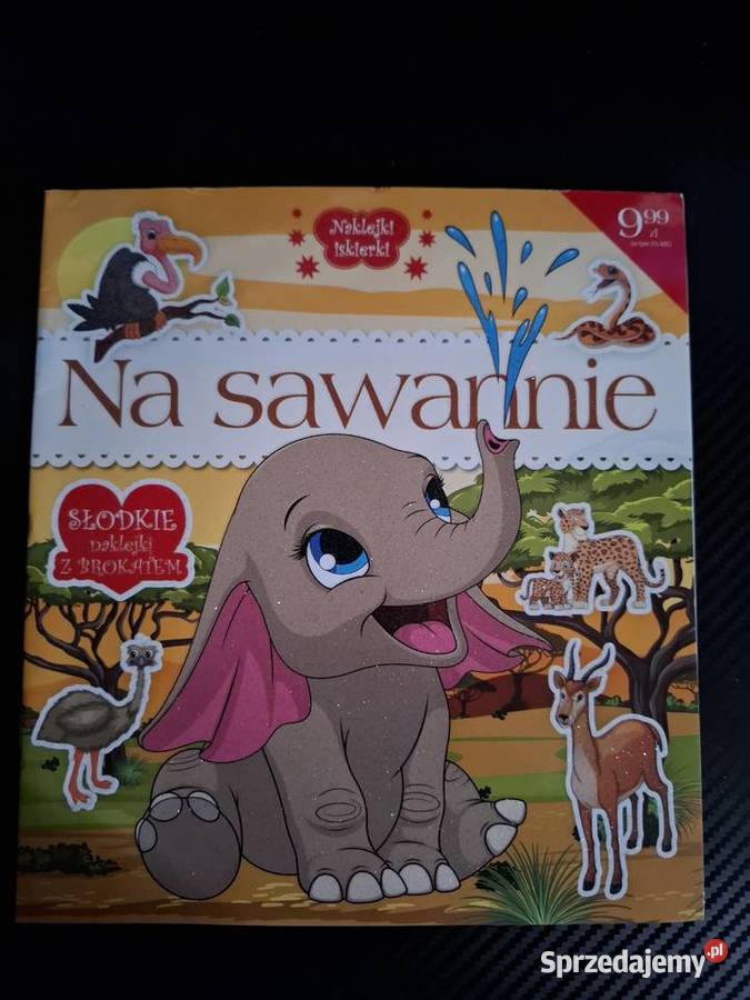 Słodkie naklejki z brokatem Na sawannie Edukacyjne