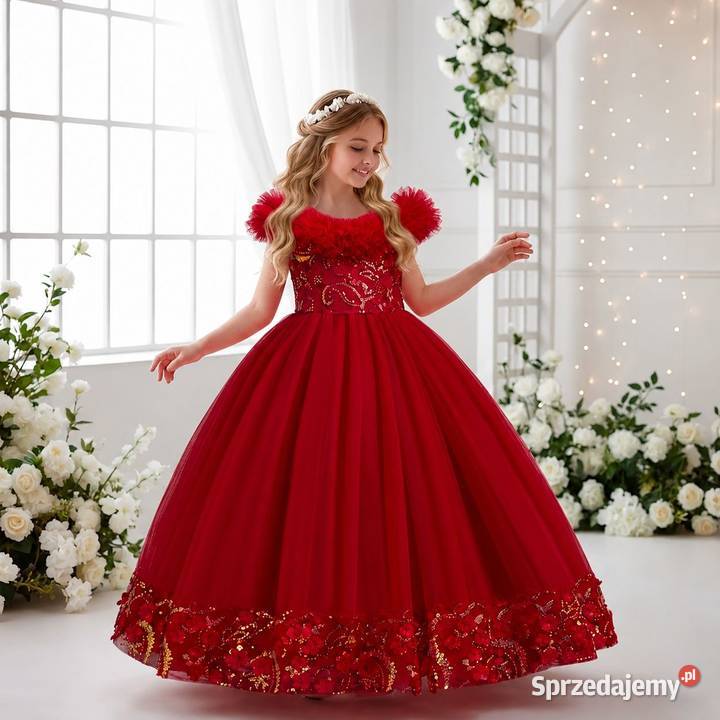 Eleganckie sukienki dziewczynek 110160 Wesele Tarnów sprzedam
