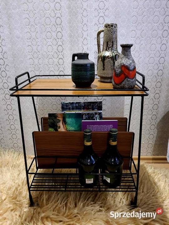 Mobilny stolik barek gazetnik vintage prl Łódź