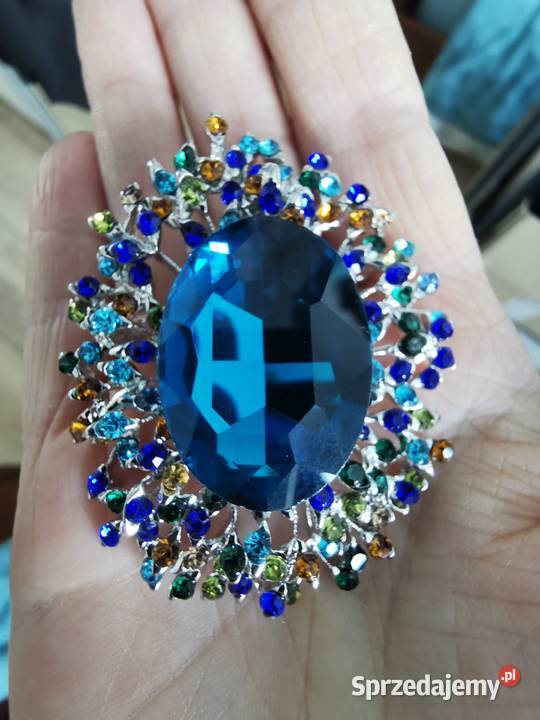 Broszka damska turkusowy kwiat Kraków