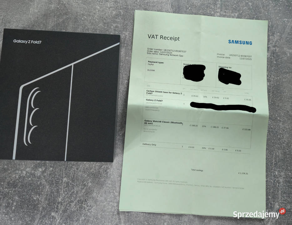 Samsung Galaxy Z Fold7 512GB JETBLACK NOWY Chełmno