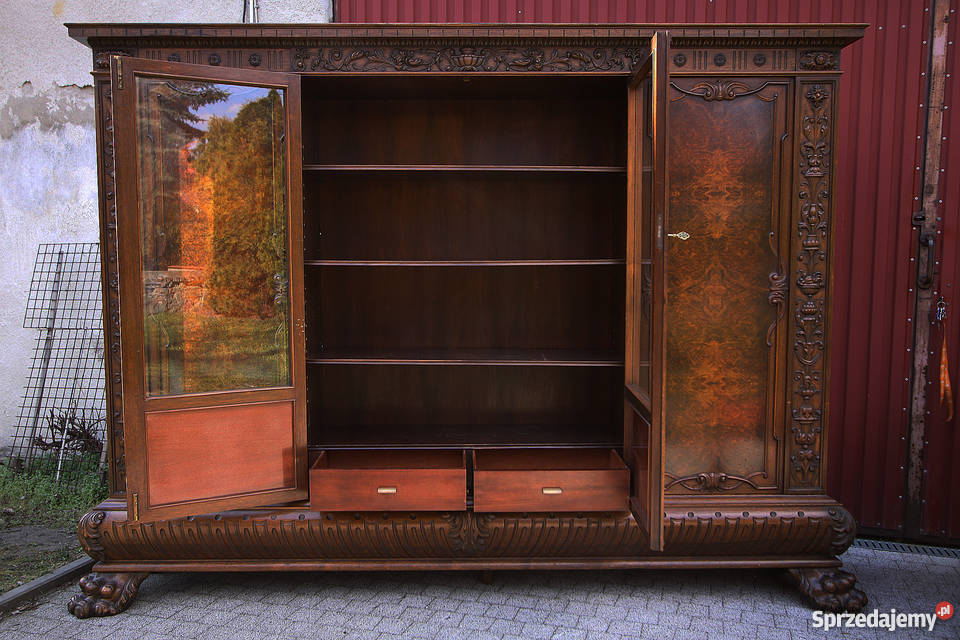 Komplet gabinetowy biurko biblioteka 1920 r Wrocław sprzedam