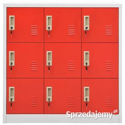 vidaXL Szafka zamykana na klucz szaroczerwona mazowieckie Warszawa