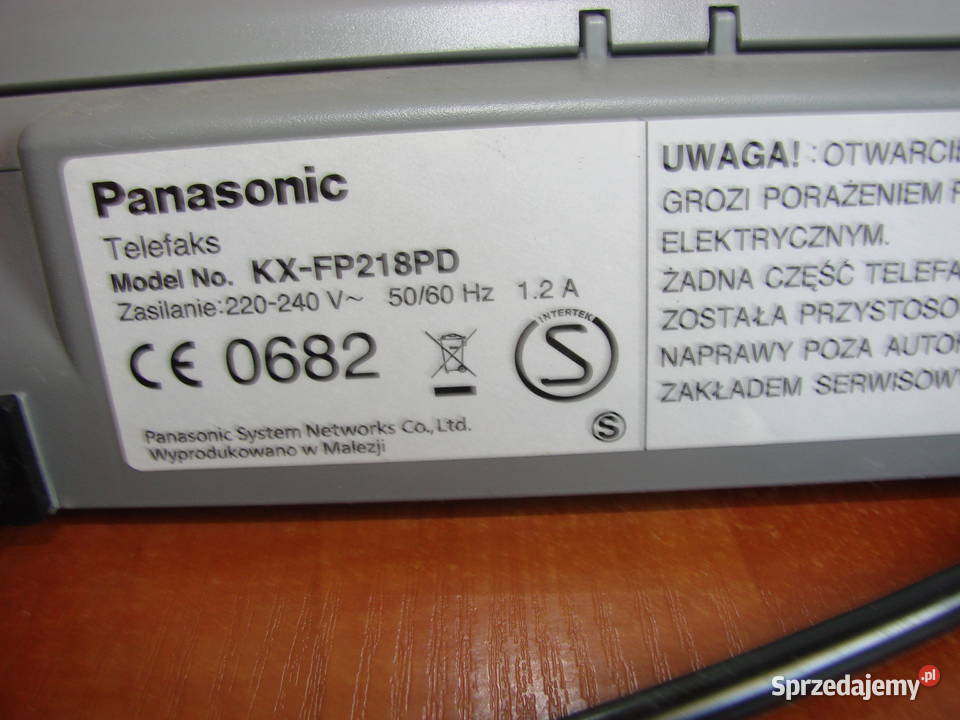 Panasonic KXFP218 Faxy Pruszcz Gdański