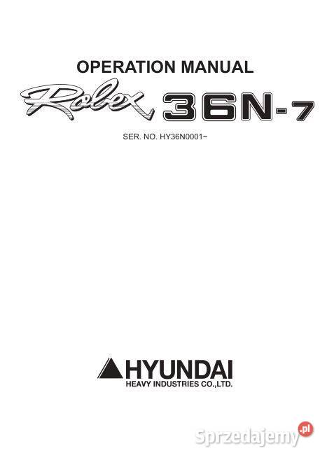 Hyundai Robex 36n7 357 287 227 167 instrukcja Kielce