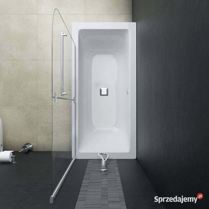 vidaXL Składana kabina prysznicowa 2 panele ESG