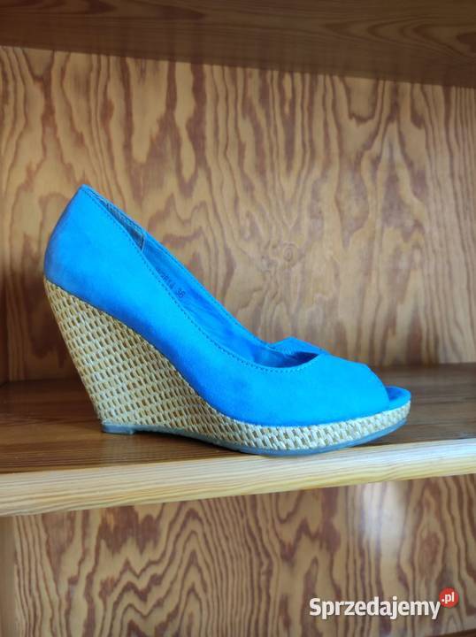 espadryle na koturnie sandały letnie chabrowe 23cm Kielce