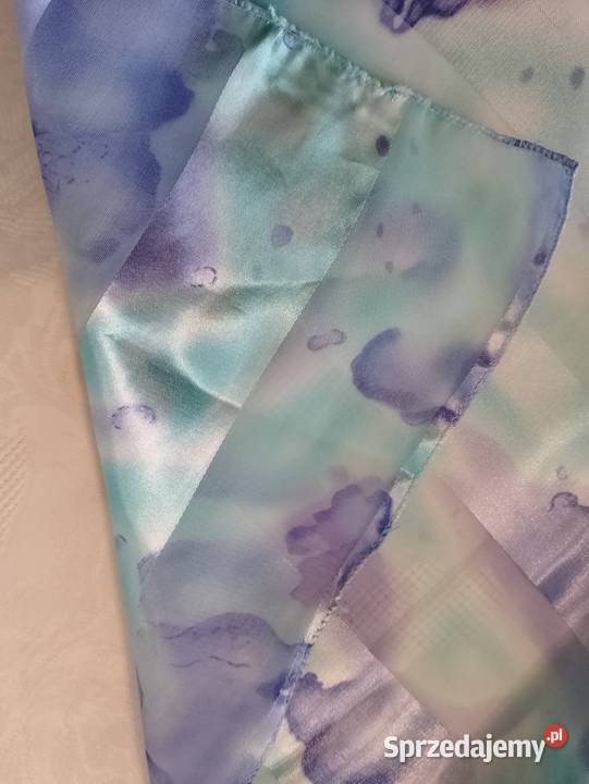 SZALIK błękitny z połyskującym wzorem lekki wielkopolskie Oborniki