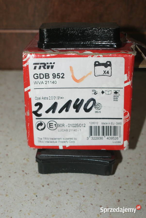 Klocek hamulcowy kpl tył OPEL ASTRA F CALIBRA A Białobrzegi