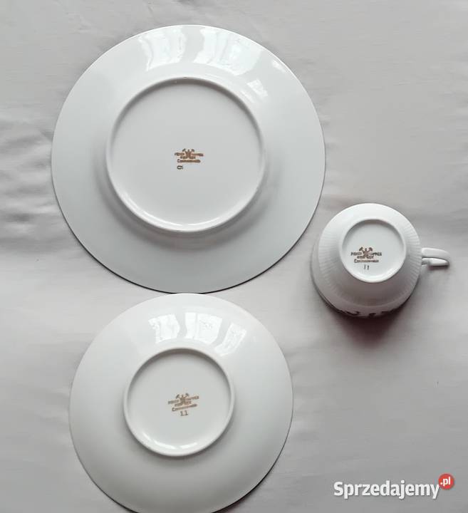 Trio śniadaniowe porcelana Pinkenhammer wielkopolskie