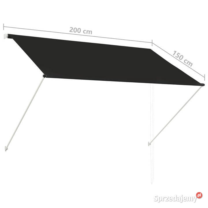 Markiza zwijana 200x150 antracytowa WM143759 Markizy i osłony Warszawa