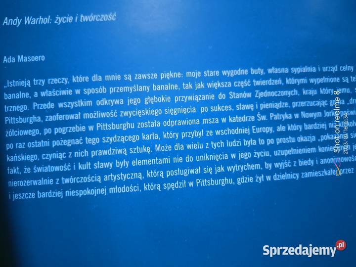 Warhol książki Warszawa księgarnia Praga unikat sprzedam