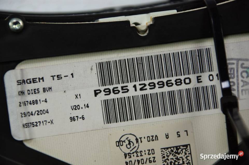 LICZNIK ZEGAR PEUGEOT 307 SW 9651299680