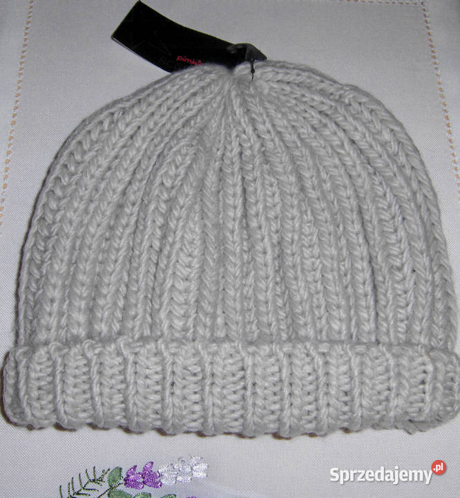 Zimowa czapka damska PIMKIE Jasnoszara NOWA Łódź