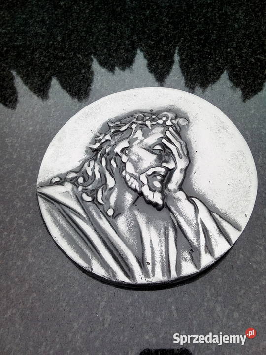 Głowa Pana Jezusa złota czerniona duraluminium Strzegowo